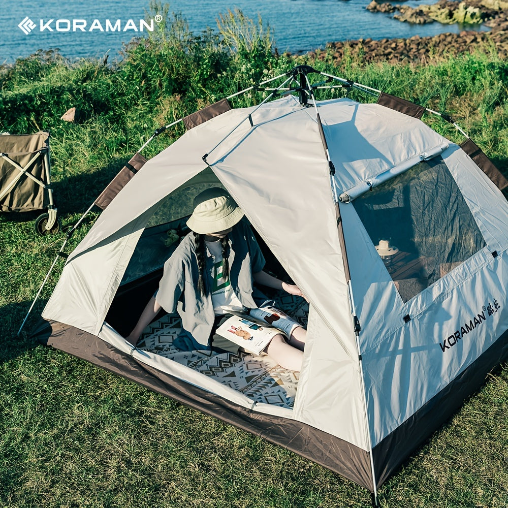KORAMAN 3 4 Person Pop Up Outdoor Tent Waterproof & Windproof