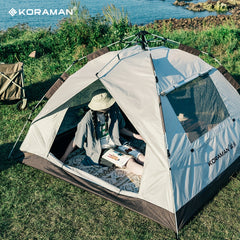 KORAMAN 3 4 Person Pop Up Outdoor Tent Waterproof & Windproof