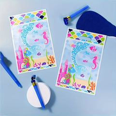 10pcs Mermaid Party Gift Bags for Kids' Birthday Baby Shower Christmas Halloween