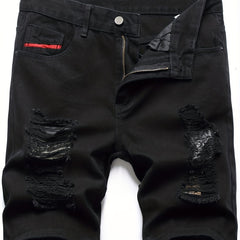 Men's Cotton Distressed Denim Shorts - Summer Street Style