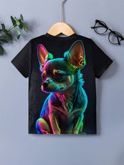 Chihuahua 3D Print Boys T-shirt Summer Kids Outgoing Clothes