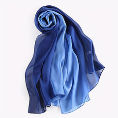 Gradient Silk Scarf Hijab Shawl Casual Windproof Head Wraps Turban