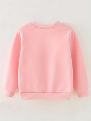 Girls' Cute Print Crew Neck Sweatshirt Pullover