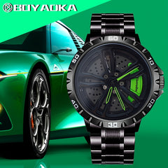 BOYADKA High Performance Sports Watch with Rotating Wheel Stainless Steel Strap