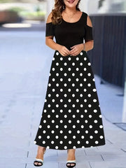 Gradient Cold Shoulder Maxi Dress Women's Clothing