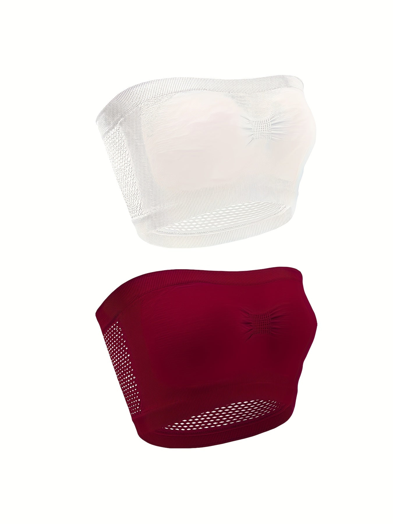 2pcs Seamless Bandeau Bras Breathable Stretch Everyday Bra