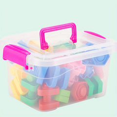 16pc Plastic Screw & Nut Building Blocks Set Puzzle Toy for Kids