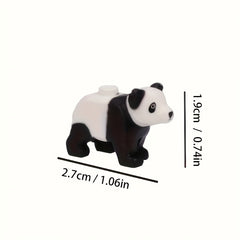 Forest Animal Building Blocks Set - Panda, Bear, Fox, Mouse - Educational Toy