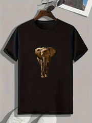 Elephant Print Men's Tee Shirt for Summer