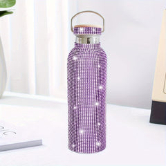 500ml Stainless Steel Vacuum Water Cup Leakproof Bamboo Lid Bottle