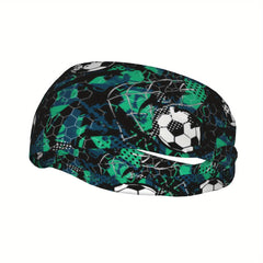 Unisex Sports Headband Soccer Ball Sweat Wicking Polyester & Spandex