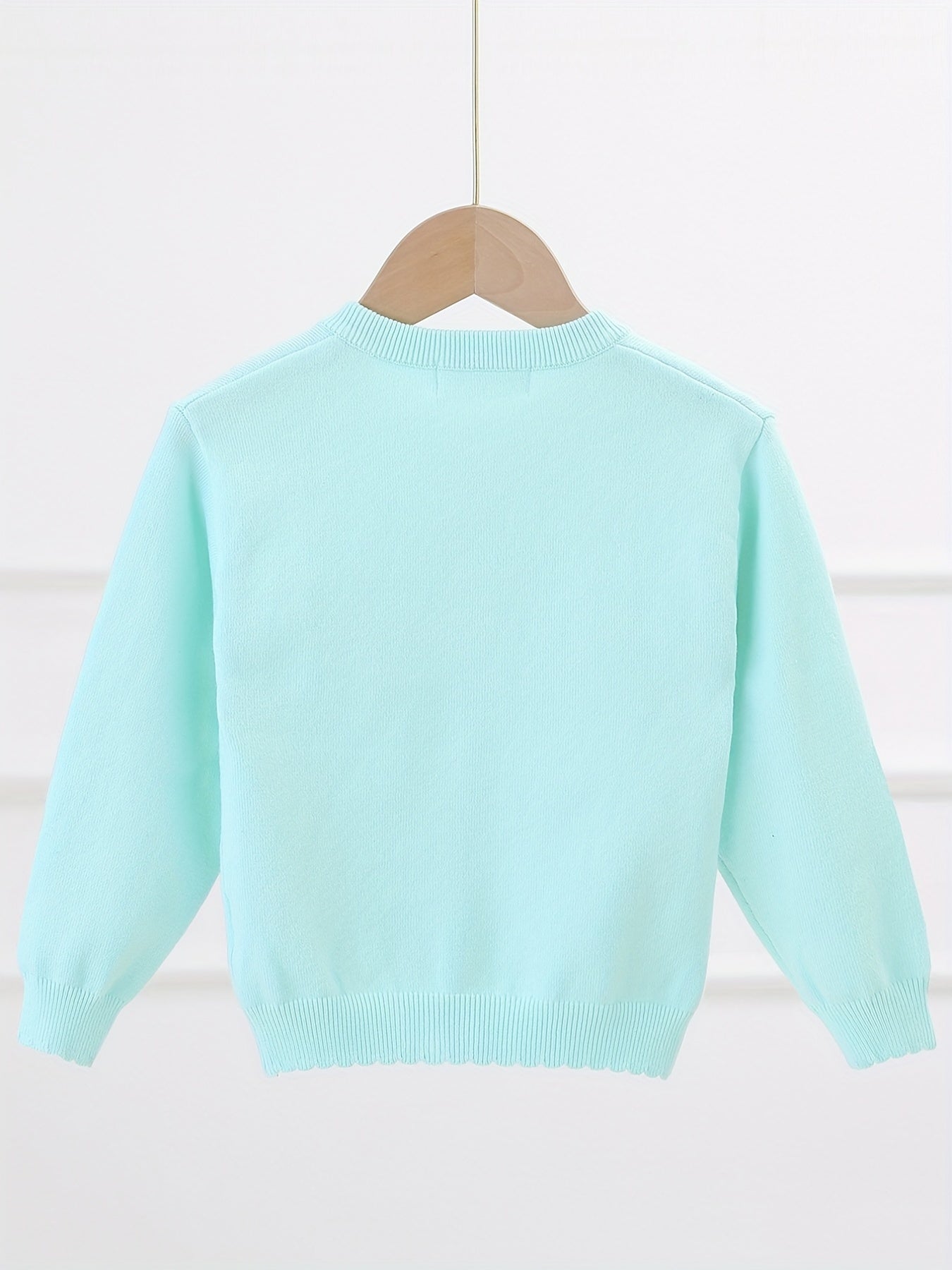 Toddler Girls' Peach Pattern Knitted Sweater Cardigan