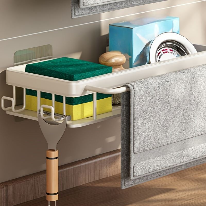 Kitchen Storage Rack Wall mounted Without Punching Household Rack