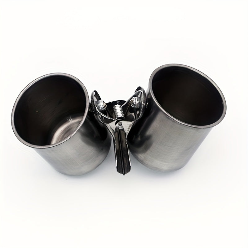 Stainless Bird Food Jar Parrot Mynah Feeder