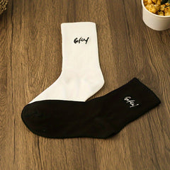 Women's 6 Pairs Letter Pattern Socks Comfy & Breathable Mid Tube Stockings