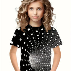 Breathable 3D Print Graphic Short Sleeve T-shirt Boys Girls Summer Clothes