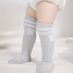3 Pairs Boys Baby Letter Stripes Thigh High Socks