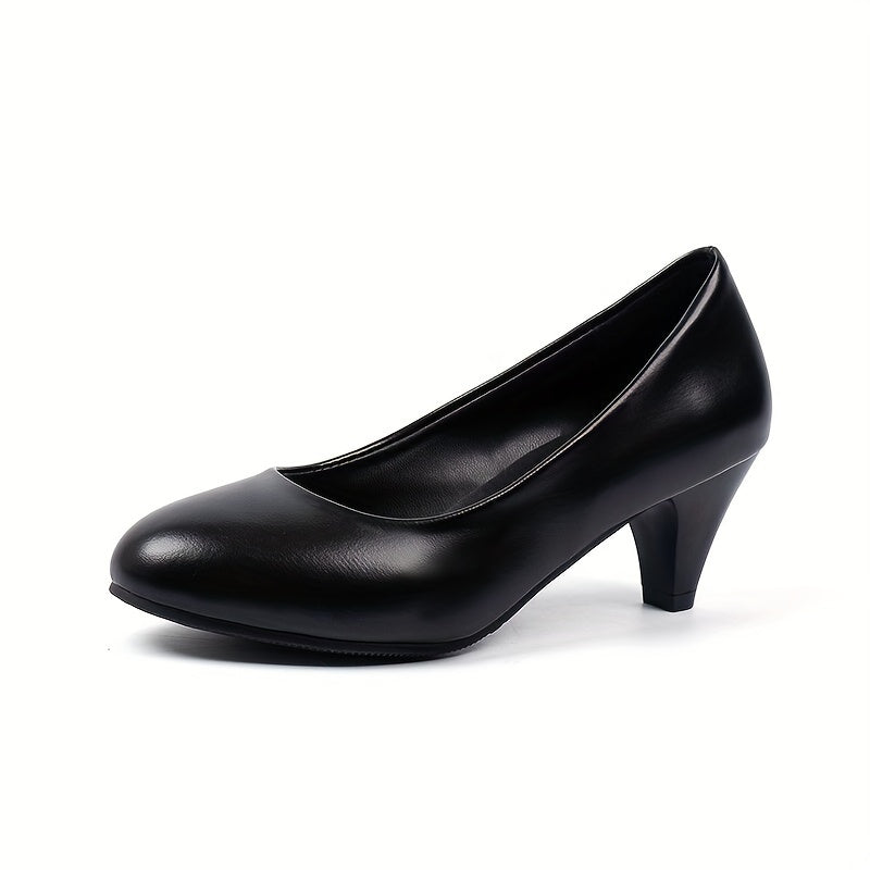 Women's Mid Heel Court Pumps French Heel Business Office Shoes