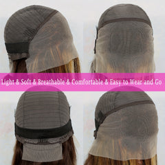 Honey Blonde Straight 13x4 Lace Front Wigs - Human Hair Bob Wigs