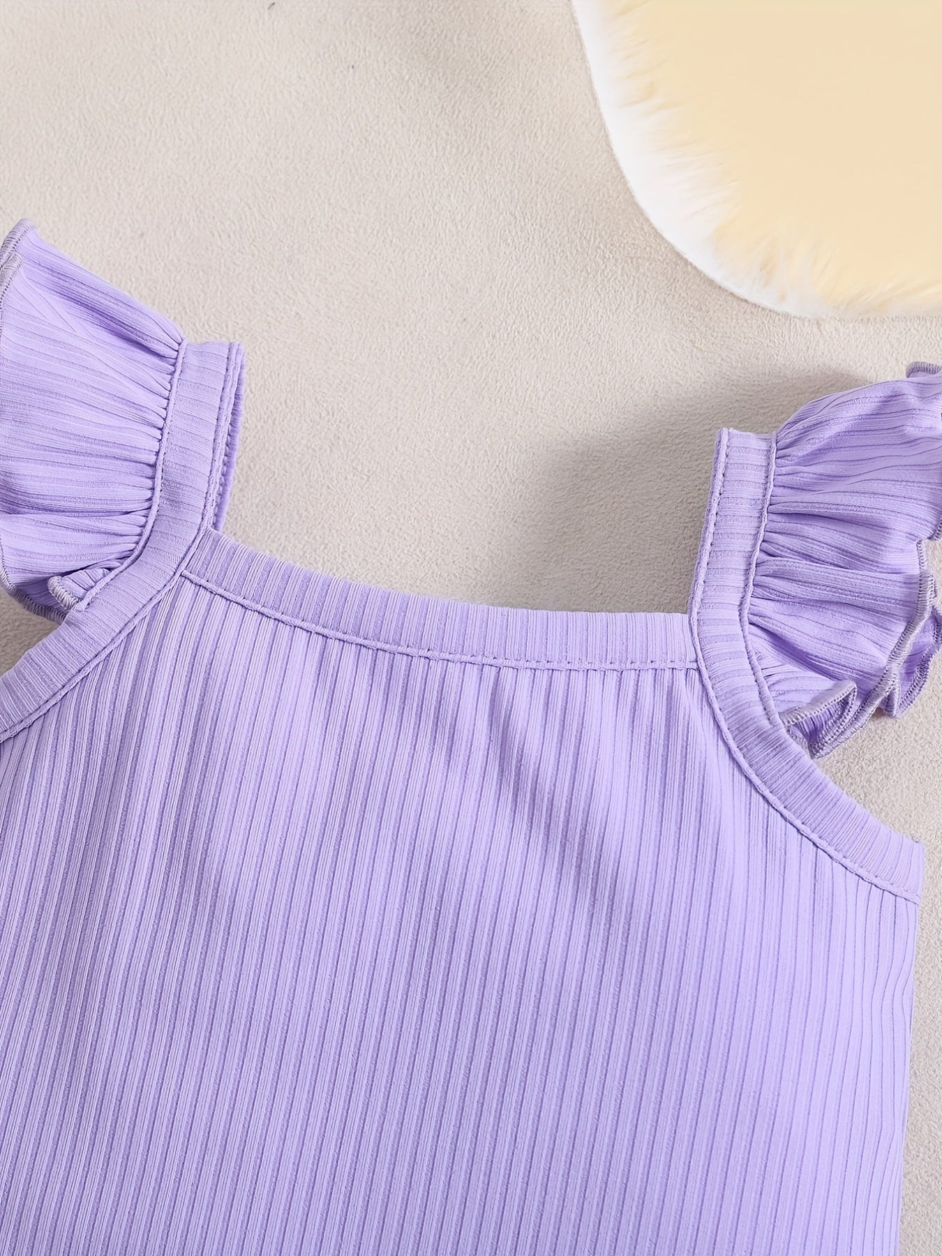 Infant Baby Girl Casual Set Flying Sleeve Romper & Ruffled Shorts Set