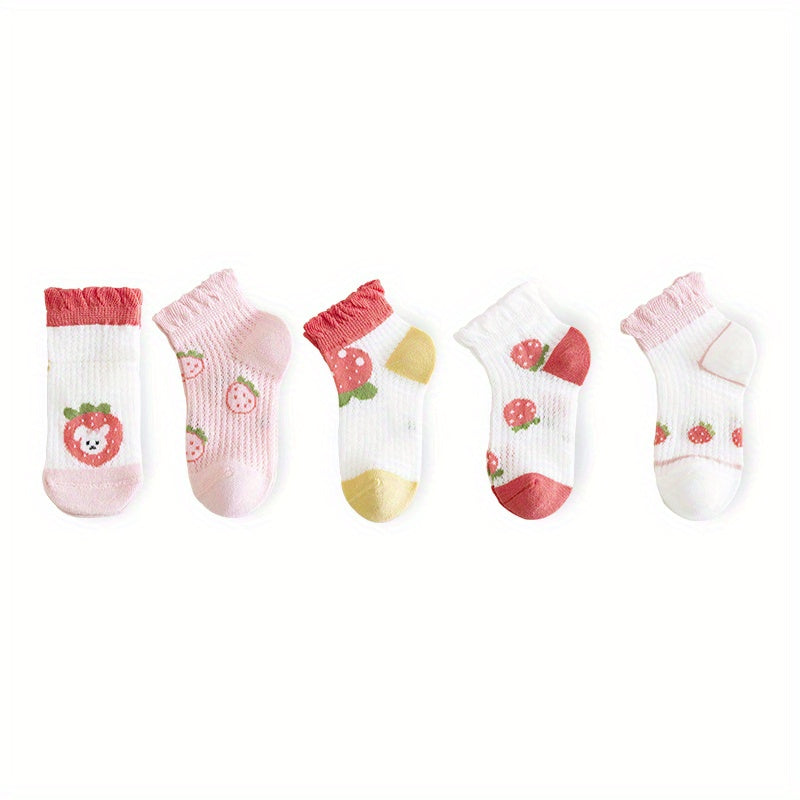 5 Pairs Boys Dino Short Crew Socks for Kids Toddlers