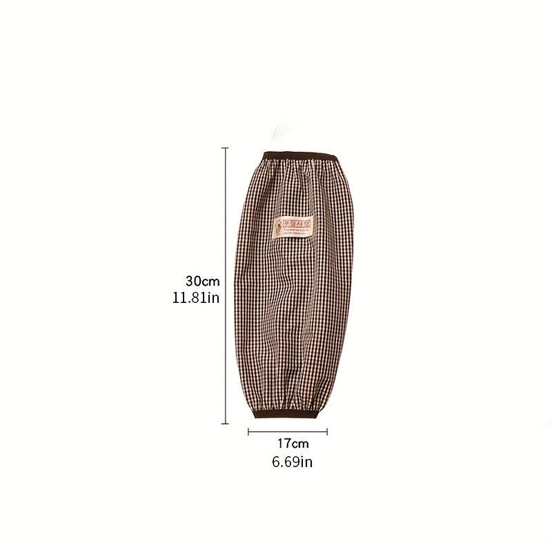 Long Floral Plaid Sleeves Kitchen Office Home Cleaning Work