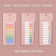 3pcs 600sheets Sticky Index Labels Writable Repositionable Tabs Stickers