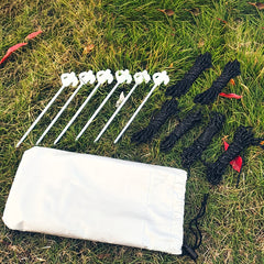 Camping Ground Nail Wind Rope Set with Storage Bag