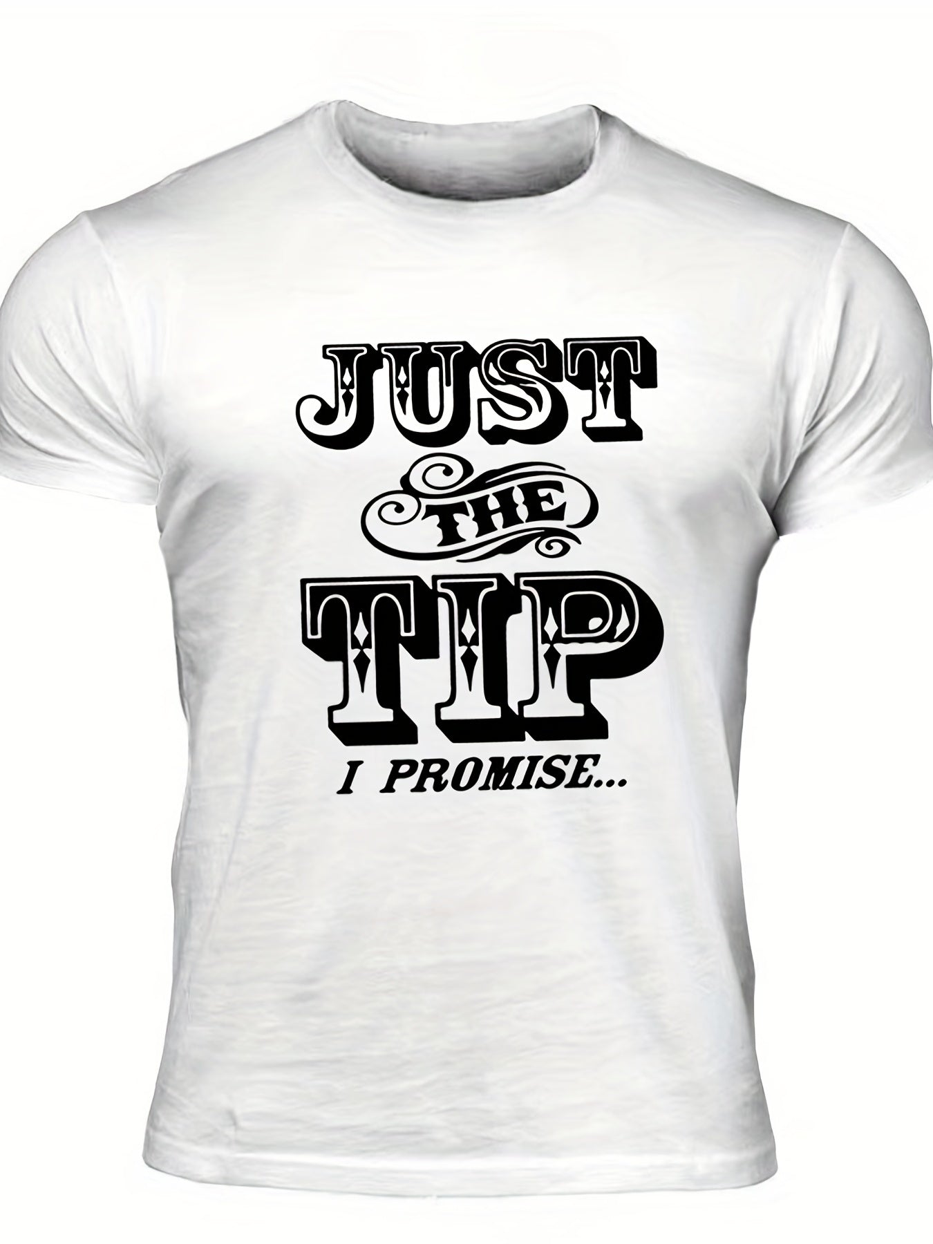 Men's Letter Print T-shirt Casual Crew Neck Tee