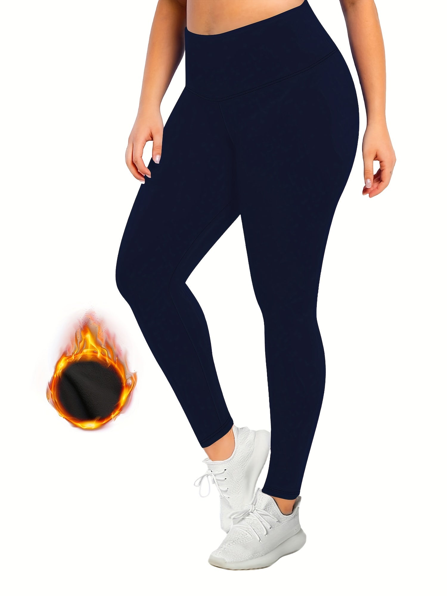 Sports Leggings High Rise Fleece Lined Skinny Fitness Leggings