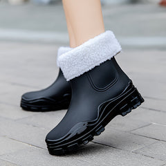 Women's Winter Rain Boots Waterproof Non slip And Fleece Lined