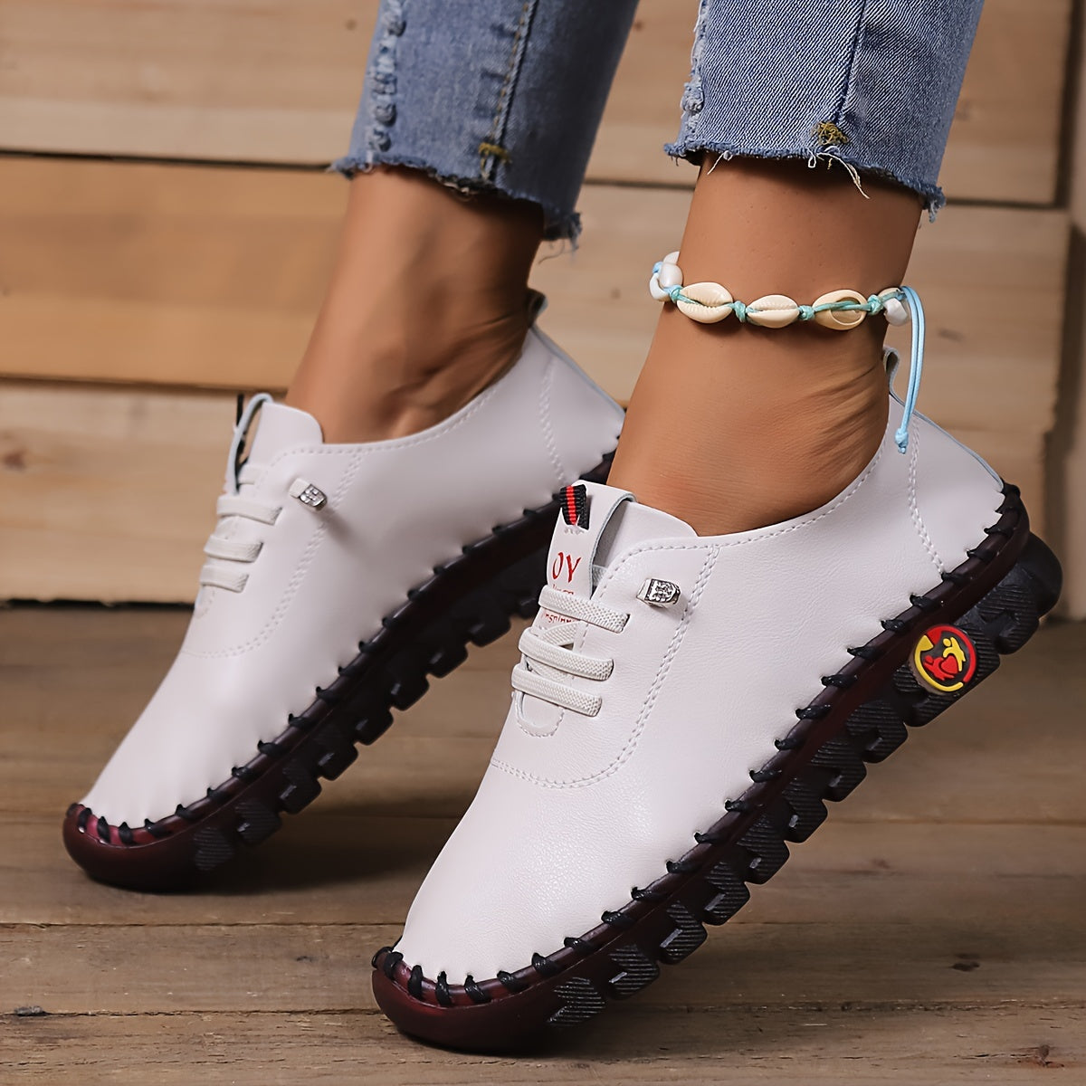 Soft Sole Flat Round Toe Loafers Shoes Lightweight Comfortable Breathable Skate