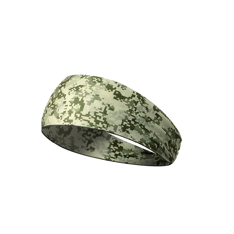 Camouflage Pattern Running Headband Moisture Wicking Elastic Band