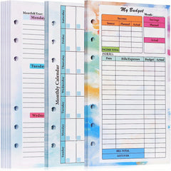 A6 Budget Planner Refill 82 Sheet Colorful Monthly Weekly Inserts