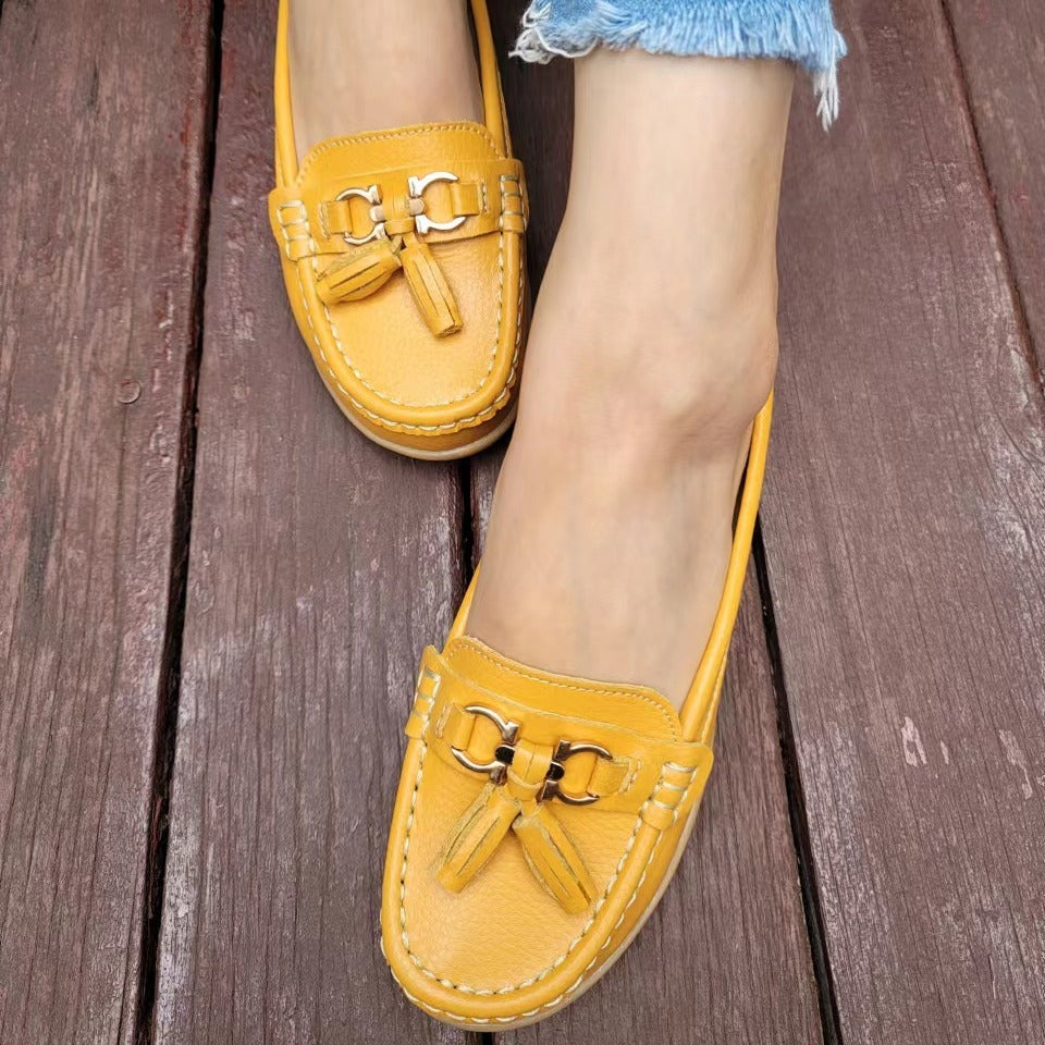 Women's Tassel Loafers Soft Sole Slip On Mules Shoes