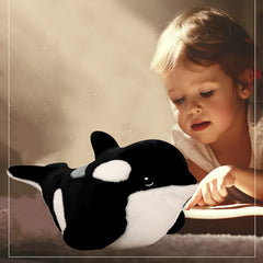 Soft Killer Whale Plush Toy - Fluffy Cartoon Doll for Home Decor