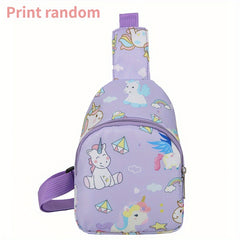 Girls Cartoon Dinosaur And Unicorn Crossbody Bag Coin Purse Zipper Adjustable