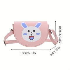 Kids Rabbit Messenger Bag PU Shoulder Satchel Coin Purse Girls Cartoon Crossbody