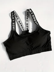 2pcs Letter Straps Sports Bras for Women