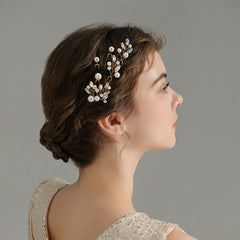 Crystal & Faux Pearl Decor Hair Pin Bridal Wedding Accessory