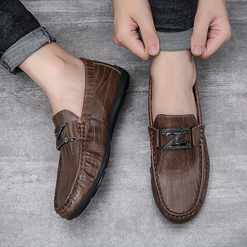 Men's PU Leather Loafer Shoes Comfy Slip On Driving Shoes Spring Summer