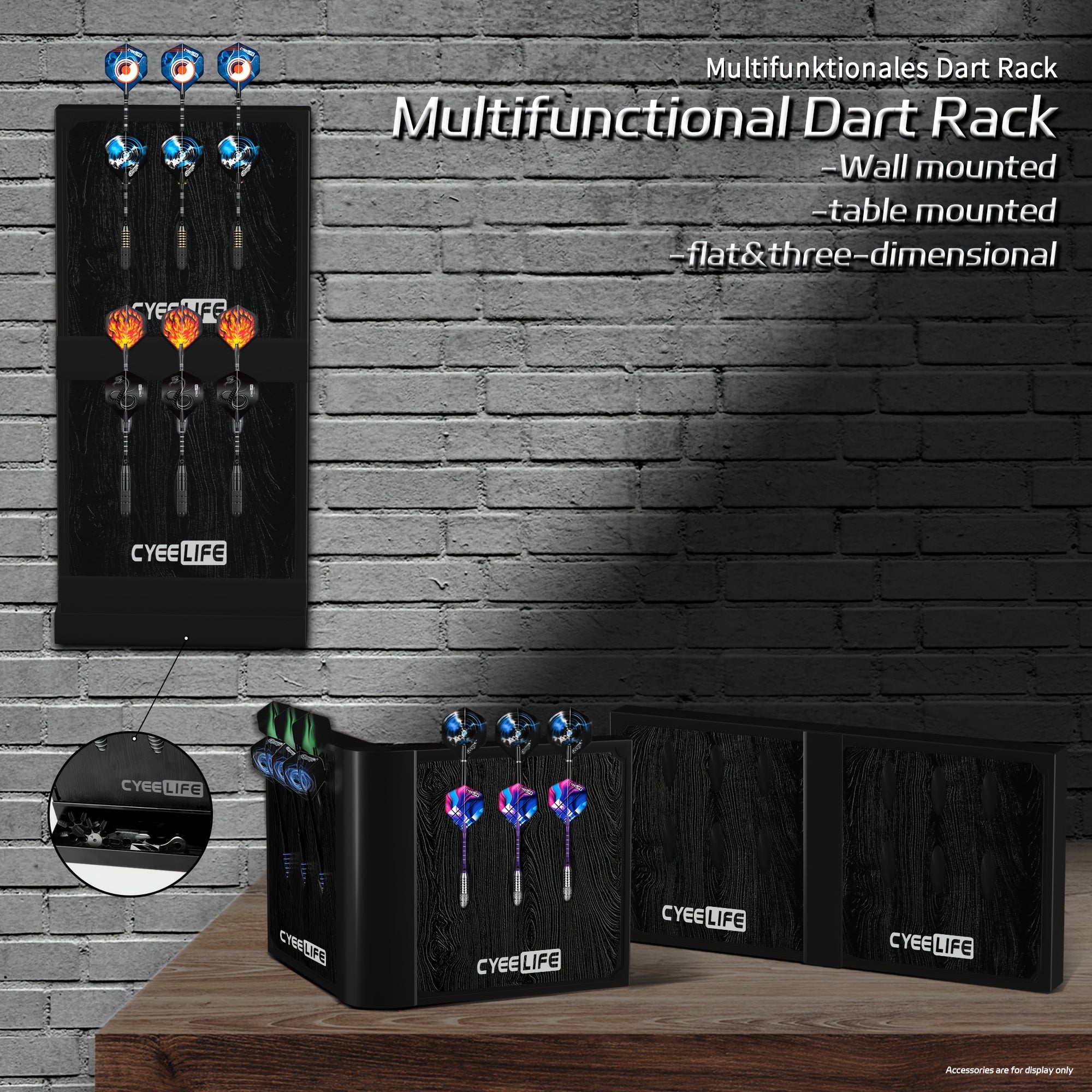 Cyeelife Dart Holder Plastic Dart Wall Mount For 12 Darts