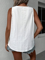 Eyelet Embroidery Applique Stretch Tank Top
