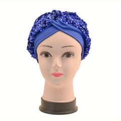 Sequin Decor Turban Cap Stylish Women's Head Wraps