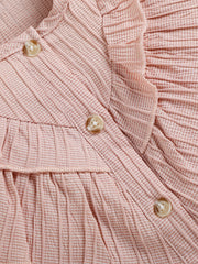 Girls Ruffle Trim Sleeveless Blouses Button Down Shirts Casual Summer Tops