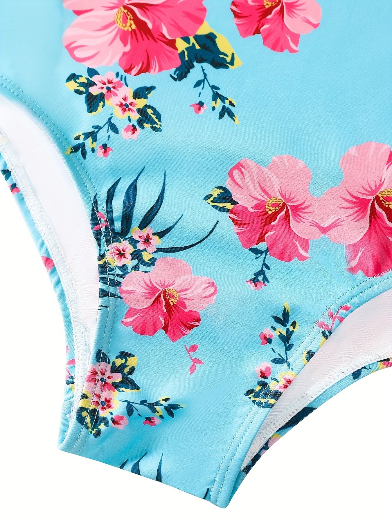 One Piece Girls' Swimsuit with Adjustable Suspenders