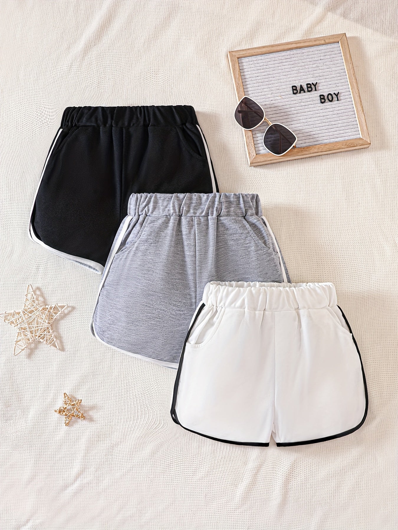 Kid Girls' Elastic Waist Sports Shorts - Comfy Fit Sweat Shorts