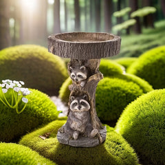 Raccoon Pattern Bird Feeder Water Feeder Outdoor Accessories Bird Supplies Bath