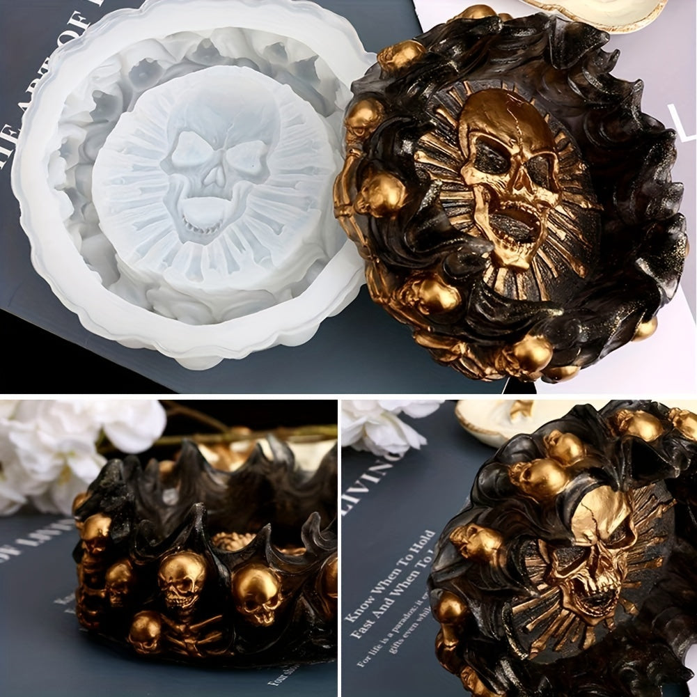 Skull Ashtray Silicone Molds for Resin Epoxy Halloween Party DIY Craft