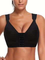 Plus Size Women's Post Surgery Front Closure Wireless Bra